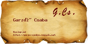 Garzó Csaba névjegykártya