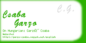 csaba garzo business card